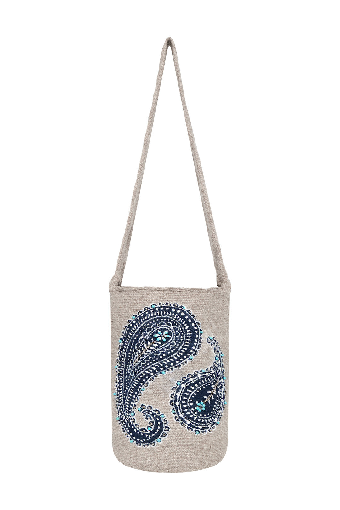 Paisley Mochila - Gray & Blue